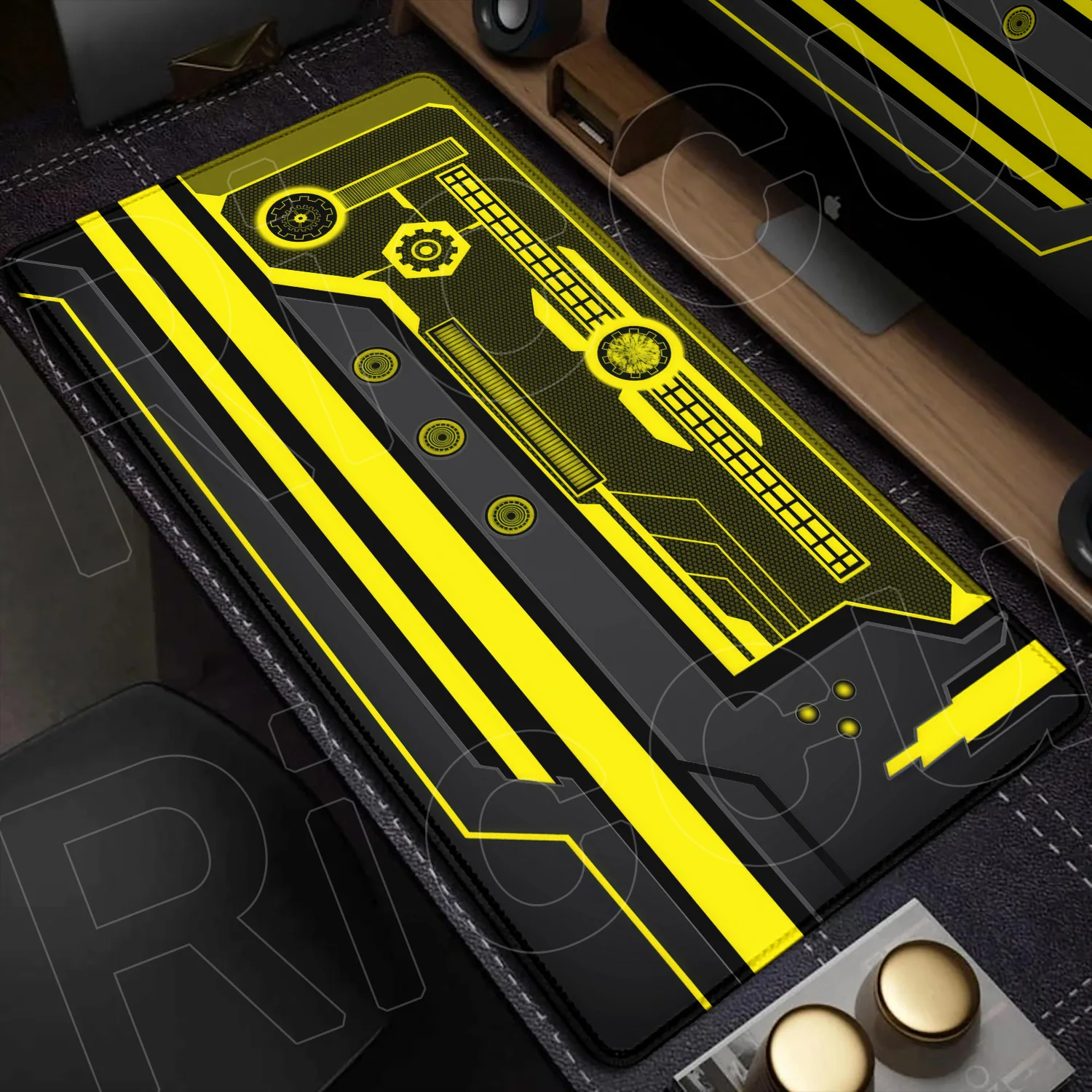 Futuristic Sci-Fi Large Gaming Mouse Pad with Technology-Inspired Design