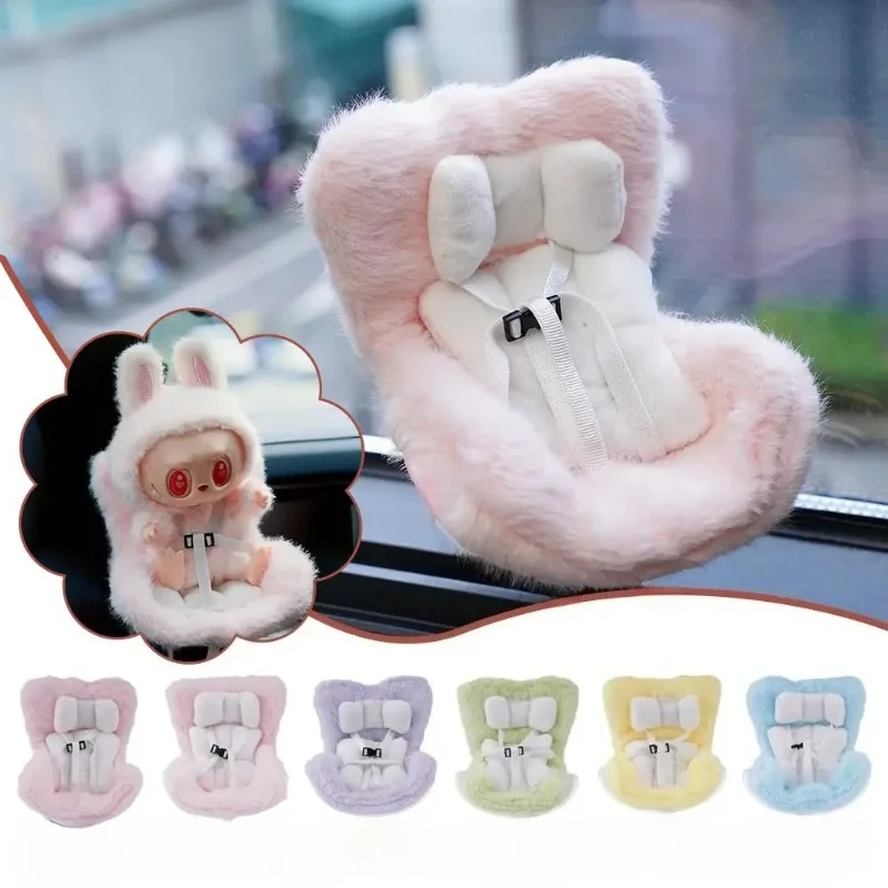 Labubu Car Doll Safety Seat Kawaii Ob11 Seat Auto Interior Decoration Air Aromatreatment Decoration Cute Dolls Ornaments