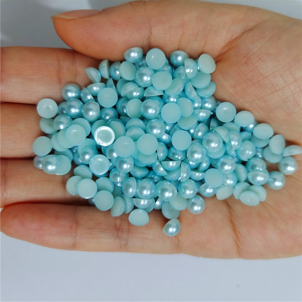 Assorted Sizes Multicolor ABS Half Round Plastic Pearl Flat Back Rhinestones for Nail Art and Jewelry Crafting