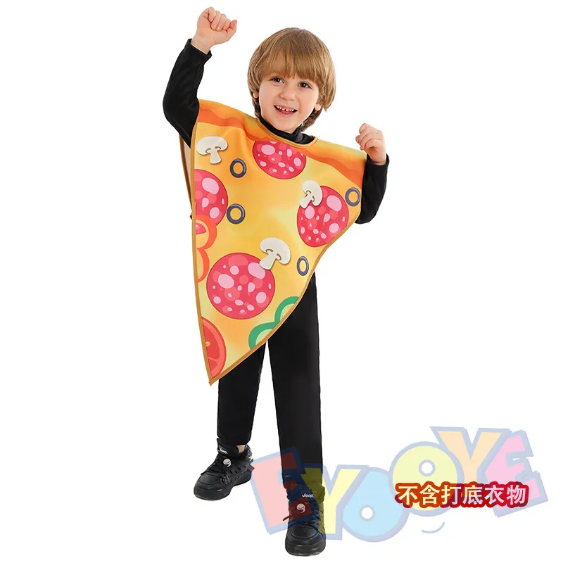 June 1st Children's Day School Wicked Funny Cosplay Role Play Breakfast Food Pizza Omelette Egg Table Performance Costume