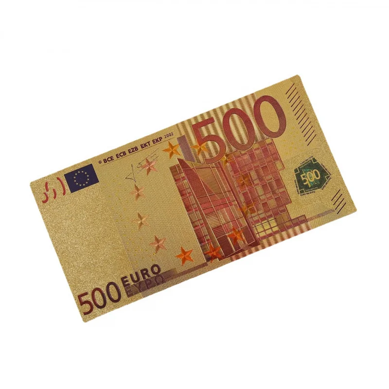 Euro banknote ornament 7Single Pack Euro Banknotes Gold Foil Paper Currency Craft Collection Series Euro Collectible Commemorative Ornament