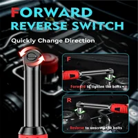 Clé à cliquet électrique sans fil à angle droit Bromose 450 tr/min, 3/8 pouce, pour démontage d'écrous, outil d'entretien automobile avec 2 batteries 6