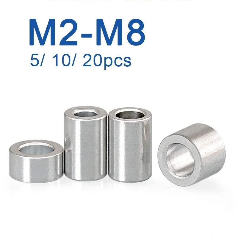 Aluminum Washers M3 M4 M5 M6 M8 Flat Gasket CNC Sleeve Non-threaded Stand-off Spacer 5/10/20pcs For RC Model Part
