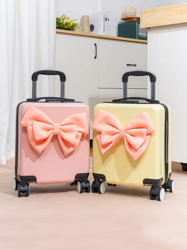 14-Inch Women's Small Lightweight Luggage With Quiet Wheels, Portable Suitcase For Flights, Pull Handle, New Travel Password_voghion.com
