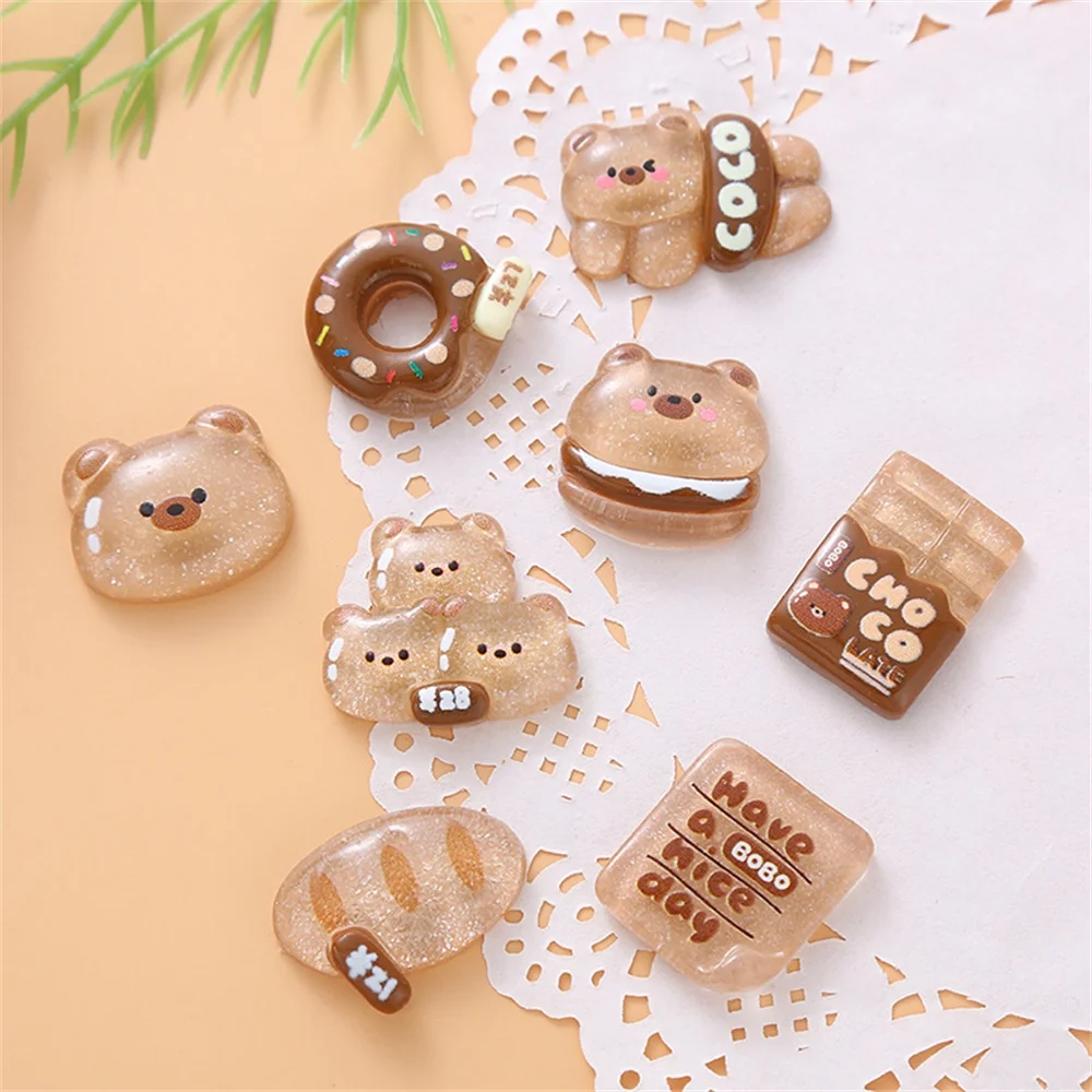 Diy Cartoon Resin Jewelry Cartoon Transparent Bear Crocs Phone Case