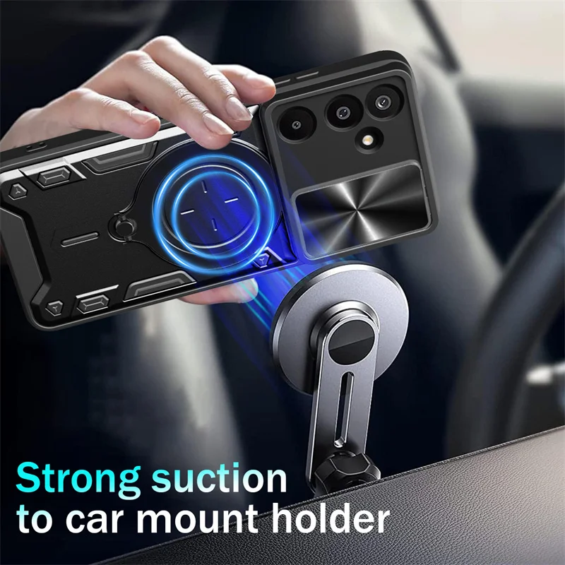 Enhanced Armor Ring Stand Case with Lens Protector Cover