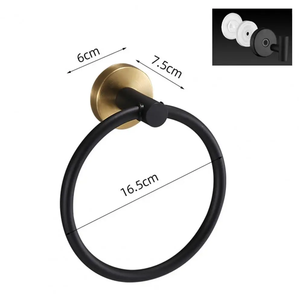 Suction Cup Towel Ring Bathroom Hand Towel Holder Wall Mount Metal Hanger Hook for Easy Installation Solid