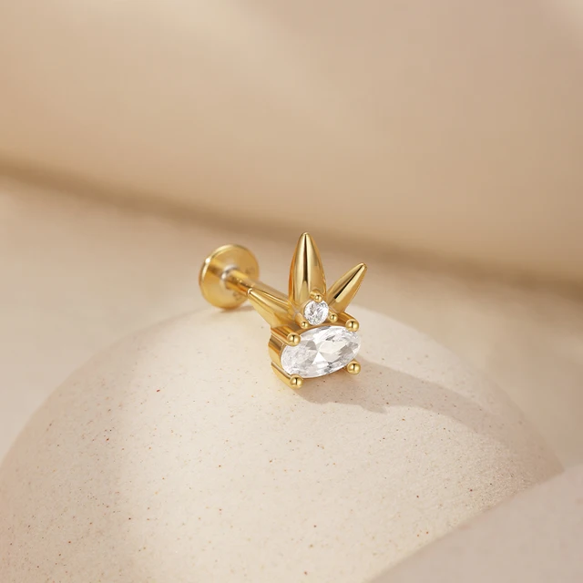 CANNER Trend 925 Sterling Silver Tassel Chains Star Zircon Flat Piercing Stud Earring For Women Girls Ear Bone Fine Jewelry Gift 6