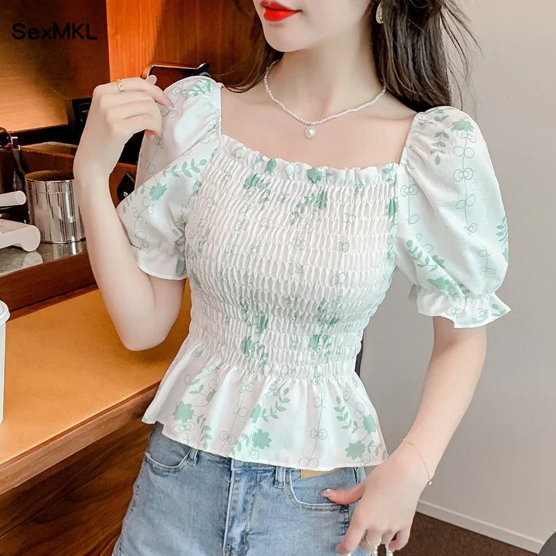 Women Puff Sleeve Tops Sexy 2026 Korean Fashion Off Shoulder