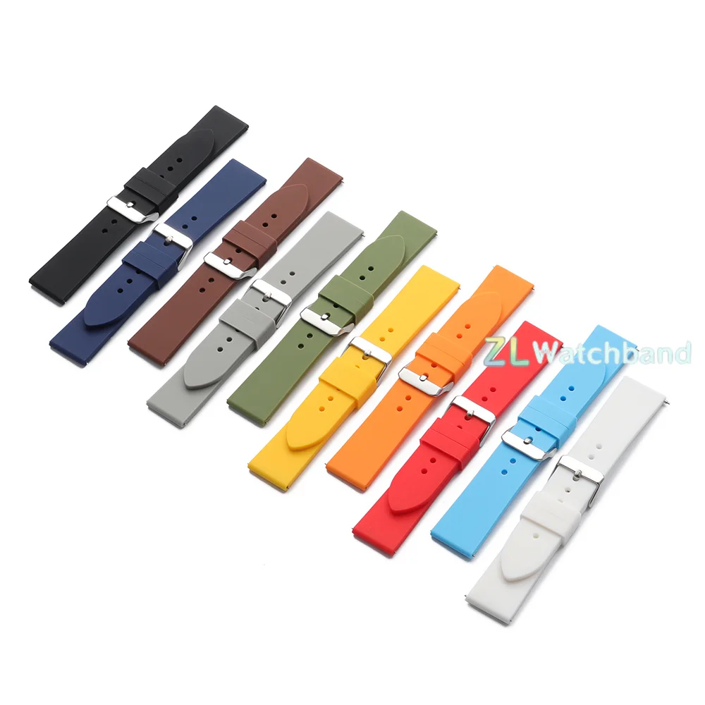 Universal Quick Release Waterproof Silicone Watch Band - Soft Rubber Replacement Strap