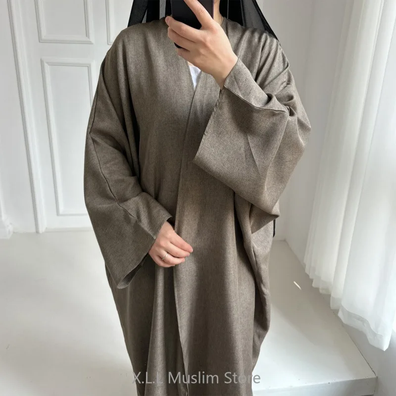 Fashion Eid Rmadan Modest Open Abaya Kimono Dubai Muslim Causal Cardigan Abayas Turkey Islamic Female Robe Clothes For Women