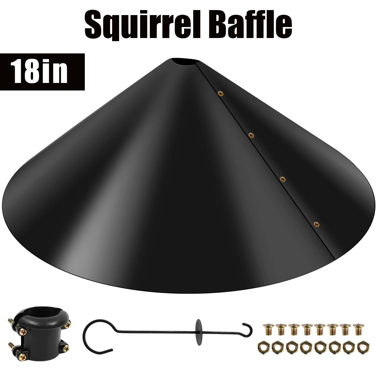 18 in Squirrel Baffle Wrap Around Squirrel Proof Baffles Durable Plastic Bird Feeder Guard with Hook Hanging Flapper
