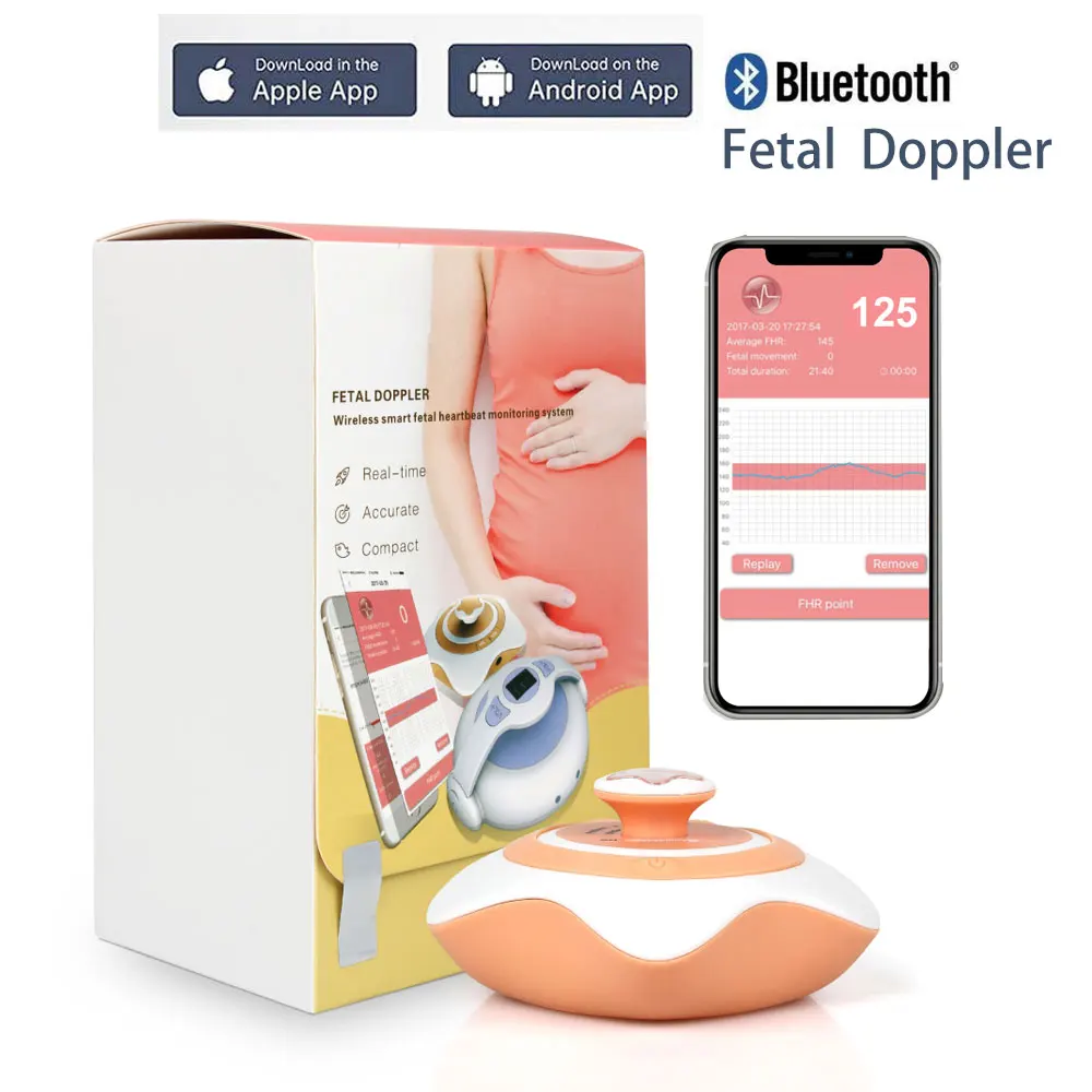 Sinohero 1 Pz/5 Pz 2.5Mhz Wireless Bluetooth Fetal Doppler Incinta Famiglia Protable Ultrasuoni Cardiofrequenzimetro Carica Usb