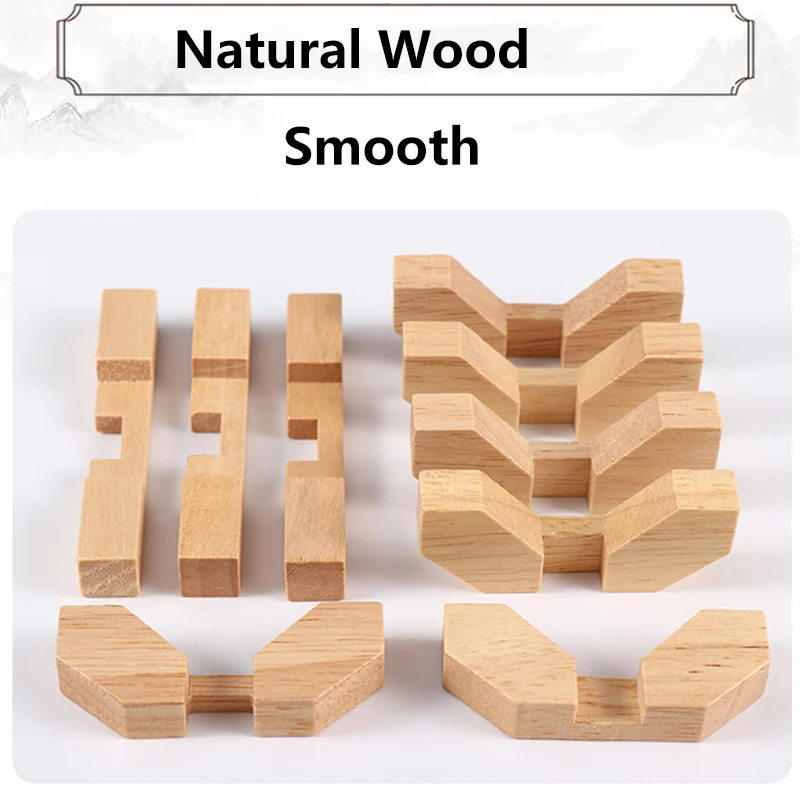 Wooden Kongming Lock,3D Brain Teaser Puzzle,Office