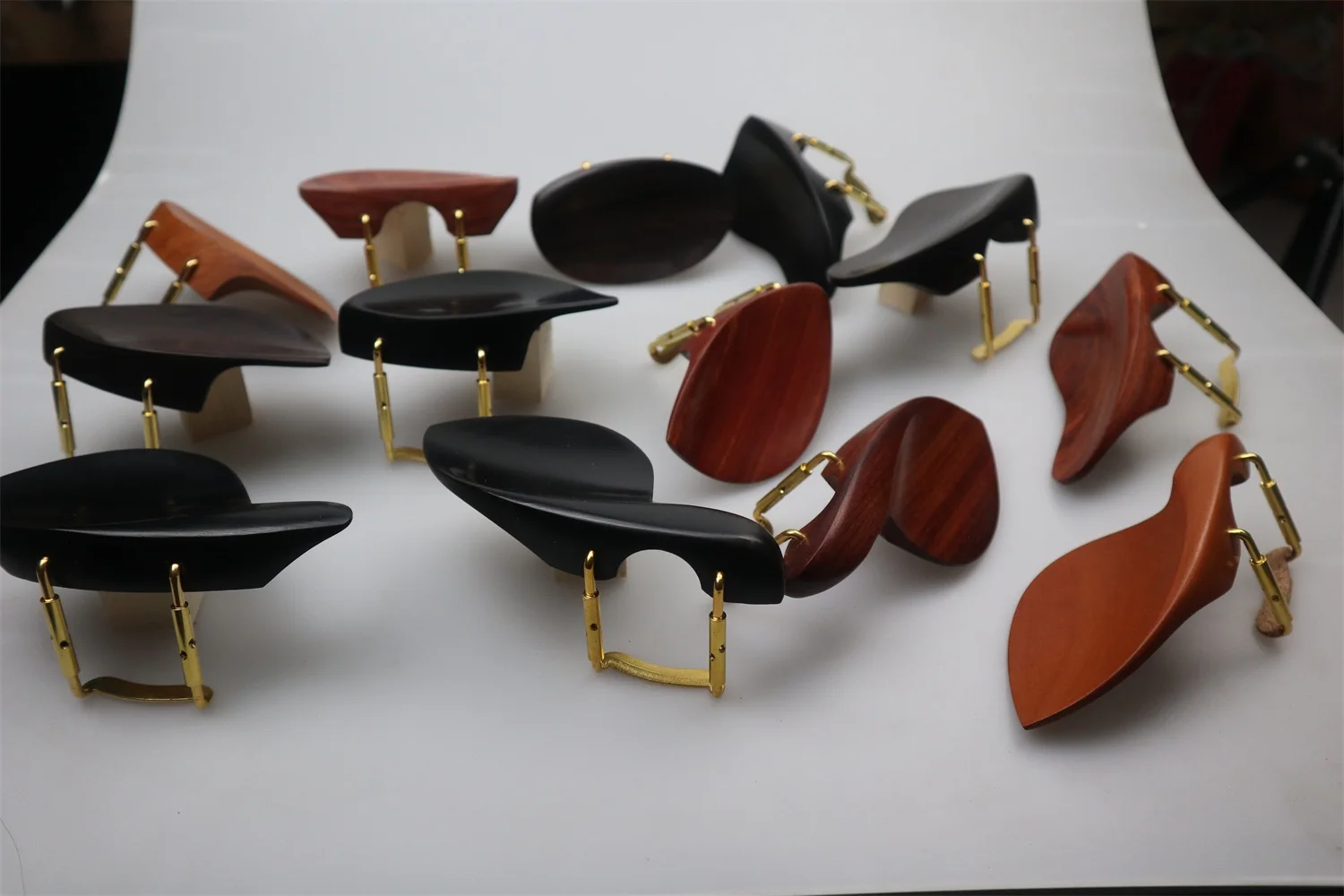 1/44/4 바이올린 턱받침 (금속 클램프 나사 브래킷 코르크 포함), 1/2 흑단 대추나무, 바이올린 턱받침 장착 하드웨어 3/4