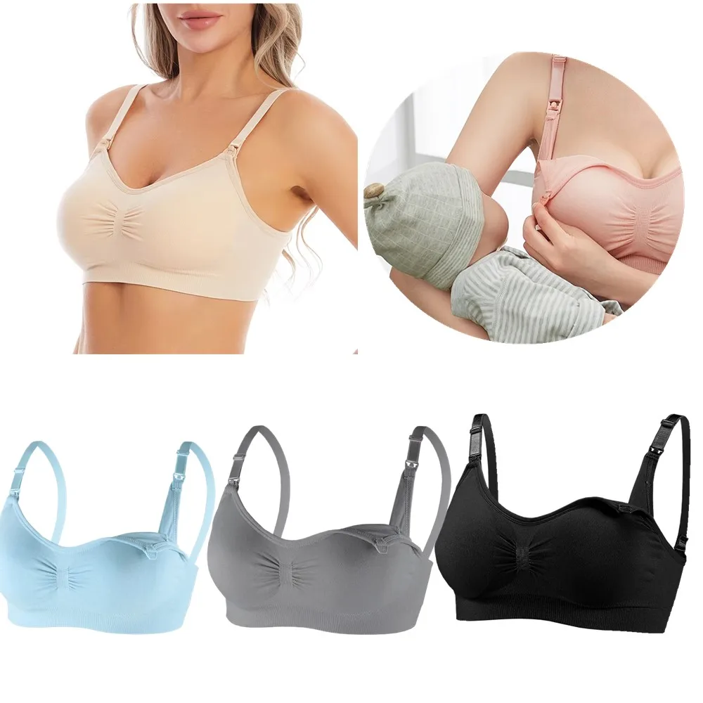 No Steel Ring Sports Pad Bra Breastfeeding Non-sagging Vest-style Pregnant Women's Underwear Front Buckle 1/2/3PCS nursing bra,buckle bra