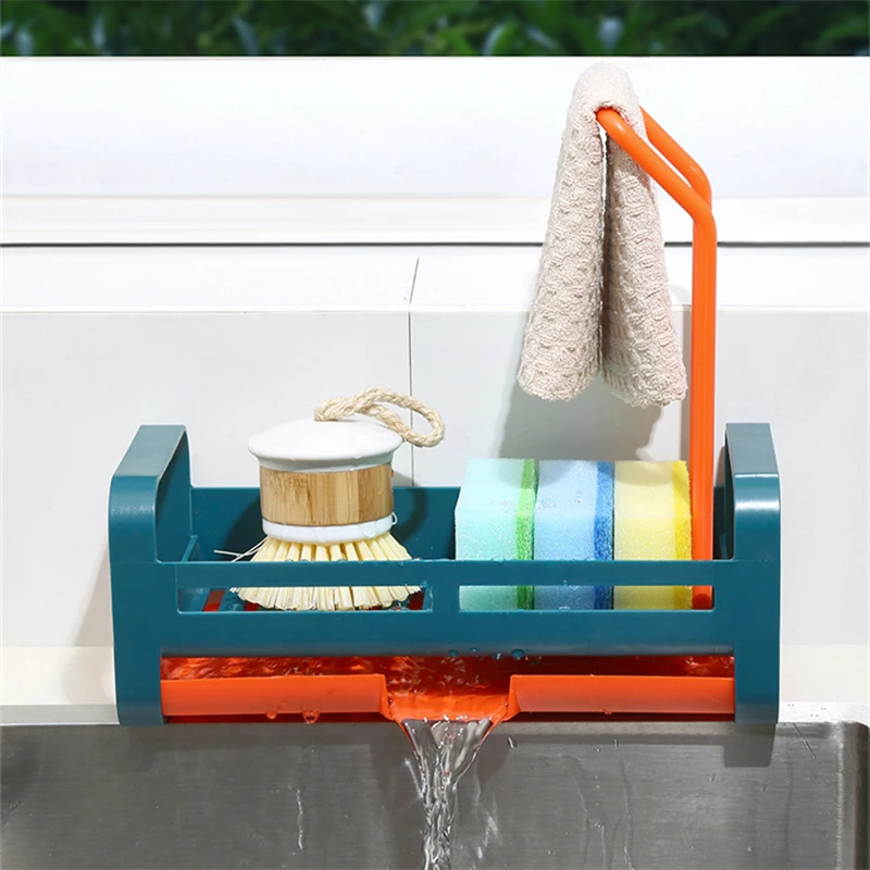 

Drain Shelf Kitchen Sink Organizer for Sponge Soap Rag Towel Holder Storage Basket Dish Drying Spice Rack Bathroom Accessories