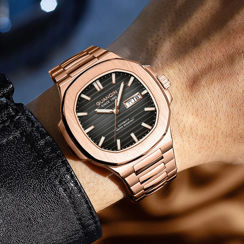 2023 New GUANQIN Top Luxury Mens Mechanical Watches Automatic Watch For Men Sports Wristwatches Stainless Steel Waterproof Clock