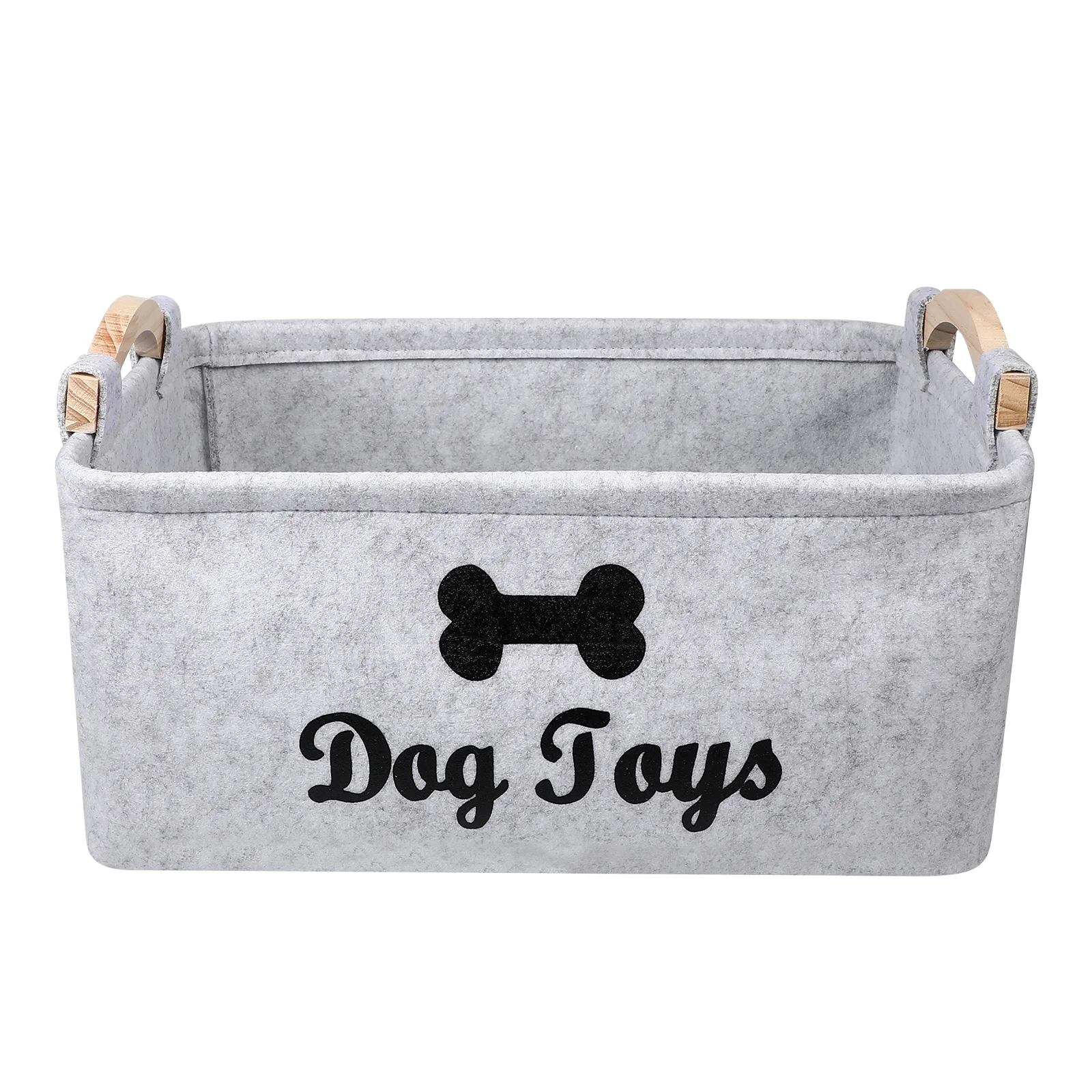 

Pet Toy Storage Sundries Case Clothes Container Felt Organizer Dog Handles Basket Accessory Bin Puppy