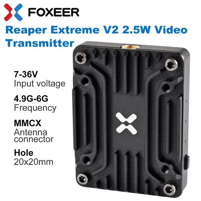 Foxeer 5.8G Reaper Extreme V2 2.5W High Power 72CH VTX FPV Video Transmitter with CNC Shell Built-in Mic for RC FPV Drones 4