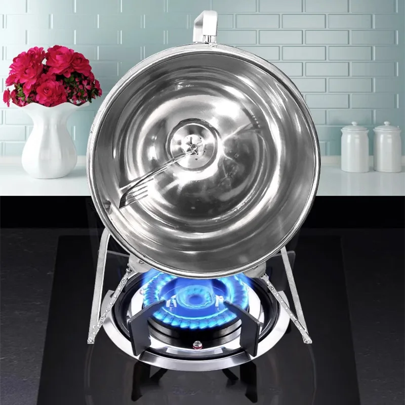 Stainless Steel Stir Fryer, Large Capacity Automatic Flipping and Cooking Machine, Home Outdoor Barbecue, Kitchen 2