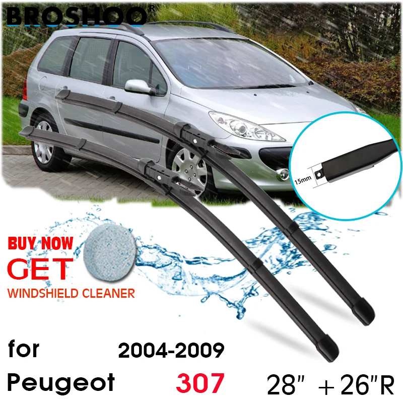 

Car Wiper Blade Front Windscreen Windshield Wipers Blades Auto Accessories For Peugeot 307 28"+26"R 2004-2009 Fit Pinch Tab Arm