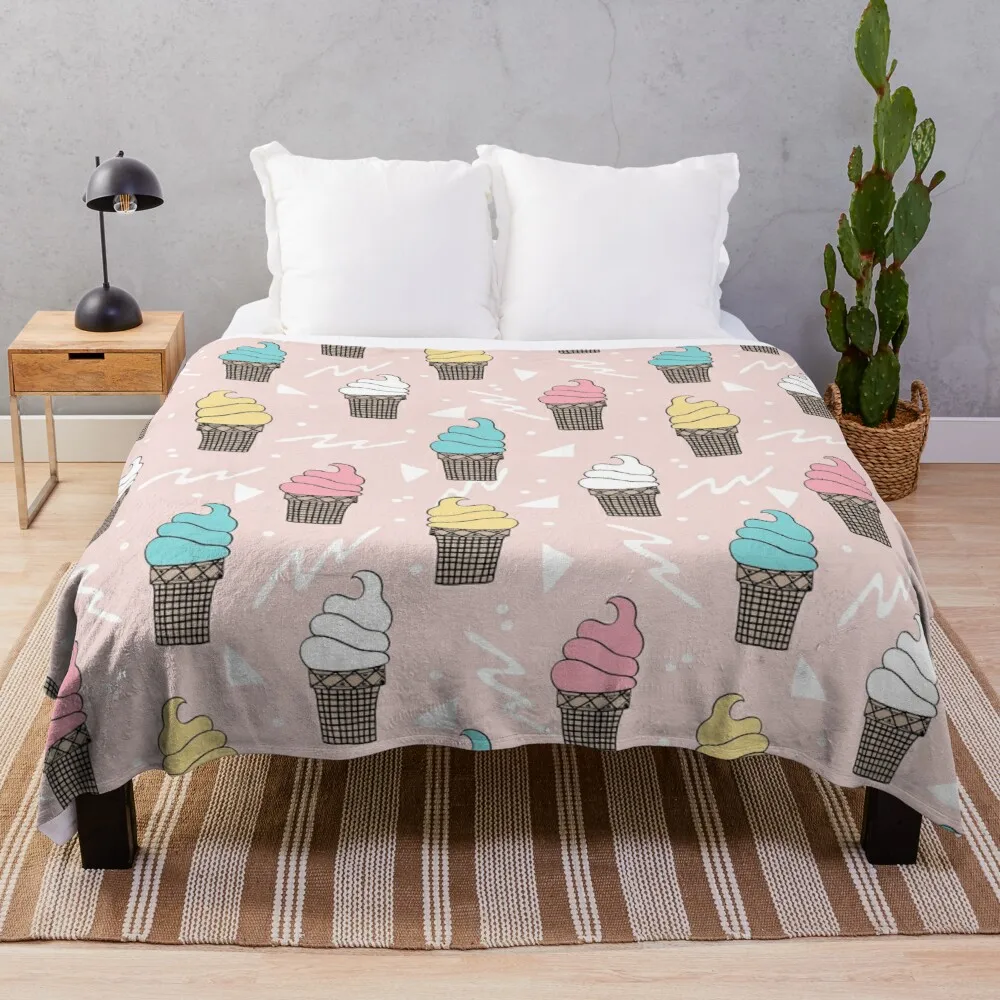 

Ice Cream sweet treat dessert pattern by andrea laurenThrow Blanket