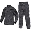 Men Green Camouflage Uniform Tactical Combat Black Shirts&Pants Airsoft Paintball Work Clothing Suit 5