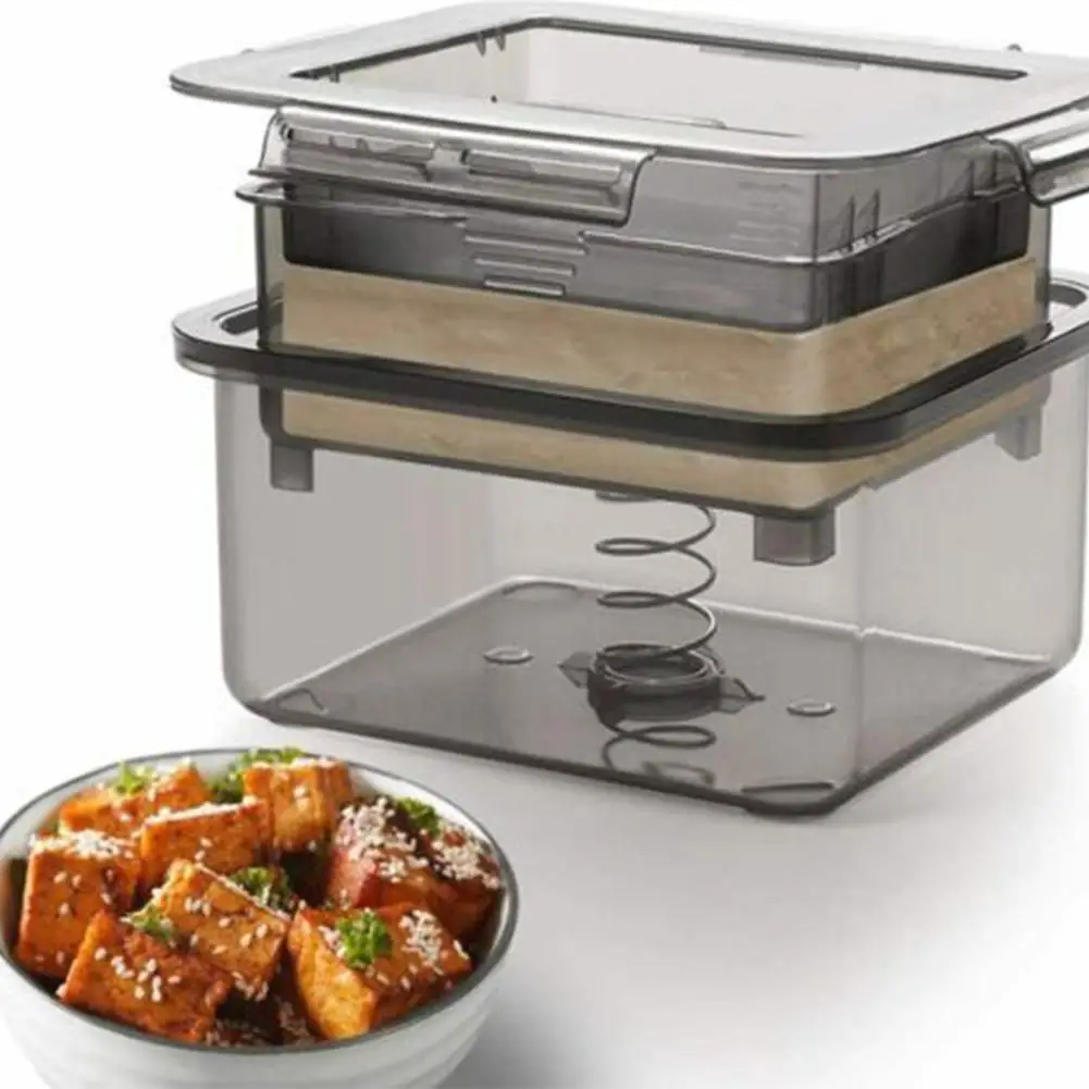 Tofu Press Presser Safe Mould Built-in Water Removal Drainer Kitchen Gadget Soybean Curd Presser 3-Layer Tofu Press Making Mold