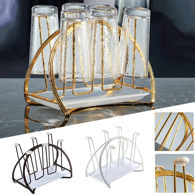 1PC Glass Water Cup Rack Spin Automatically Drainboard Mug Holder Stand Home Kitchen Storage Organizer Drying Drainer 2