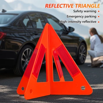 Triangolo di avvertimento di sicurezza per auto Segnale di arresto per incidente di emergenza Faro di sicurezza riflettente Spia di pericolo pieghevole