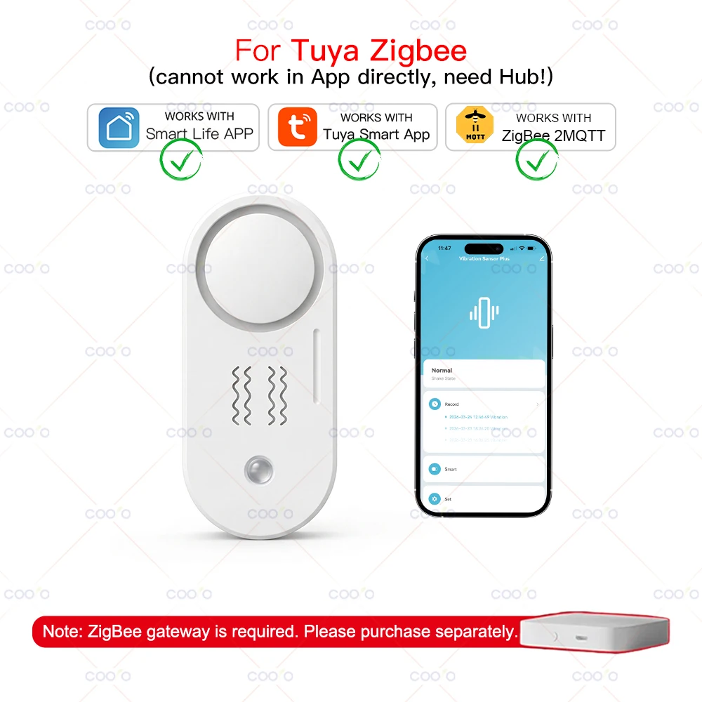 Advanced Tuya Zigbee Vibration and Sound Light Alarm for Enhanced Home Security