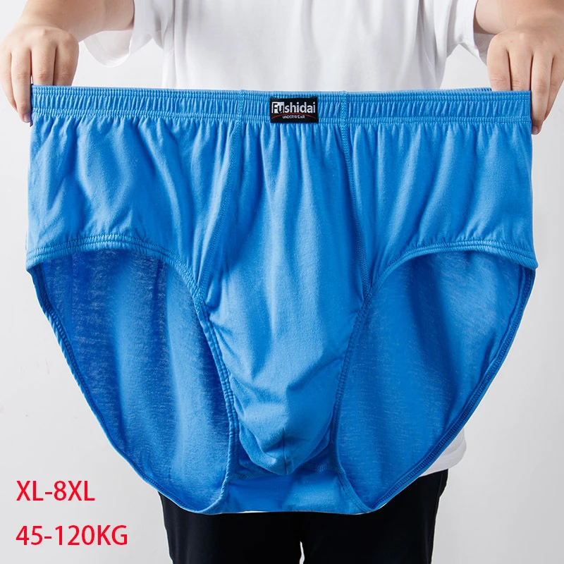 

High Waist Men's Underwear Breathable Briefs Underpants For Men Cotton Sexy Plus Size XL-8XL Loose Stretchy Male Panties Trunks