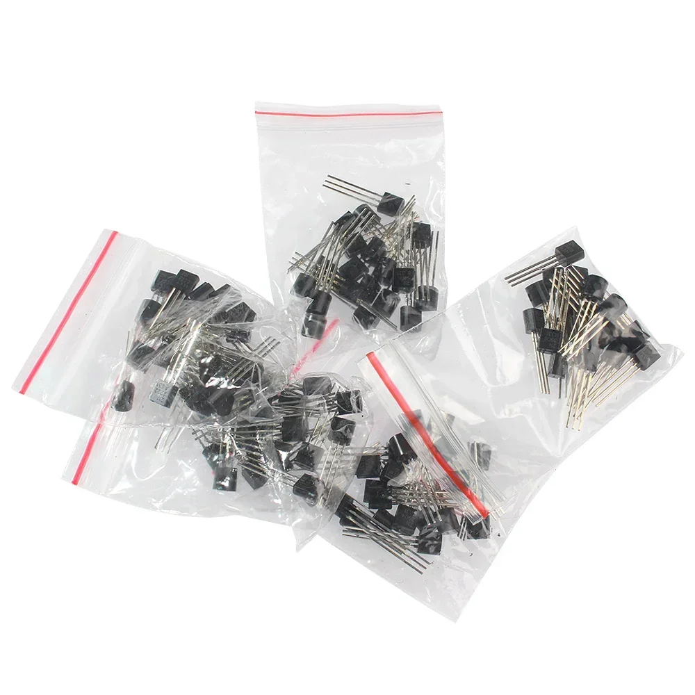50/100/200PCS TO-92 Transistor Assorted Kit 2N2222 2N2907 2N3906 2N5401 2N5551 A1015 BC327 BC337 BC548 BC549 C1815 S8050 PNP NPN