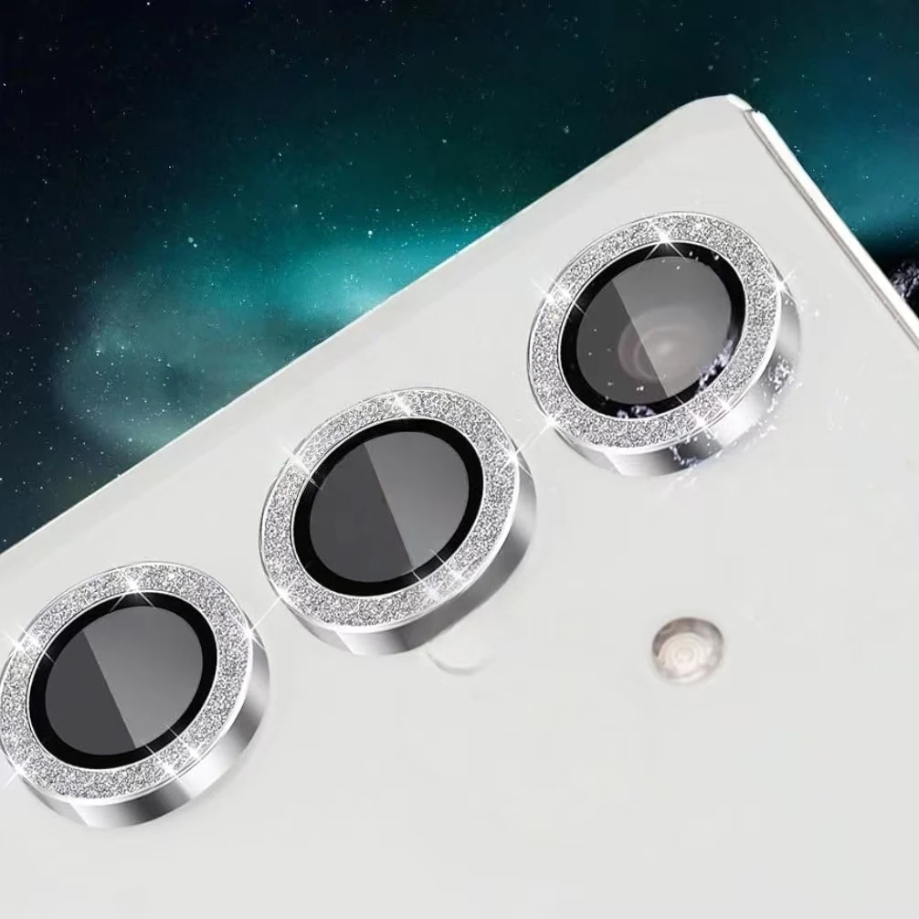 3-Piece Glitter Camera Lens Tempered Glass Protector