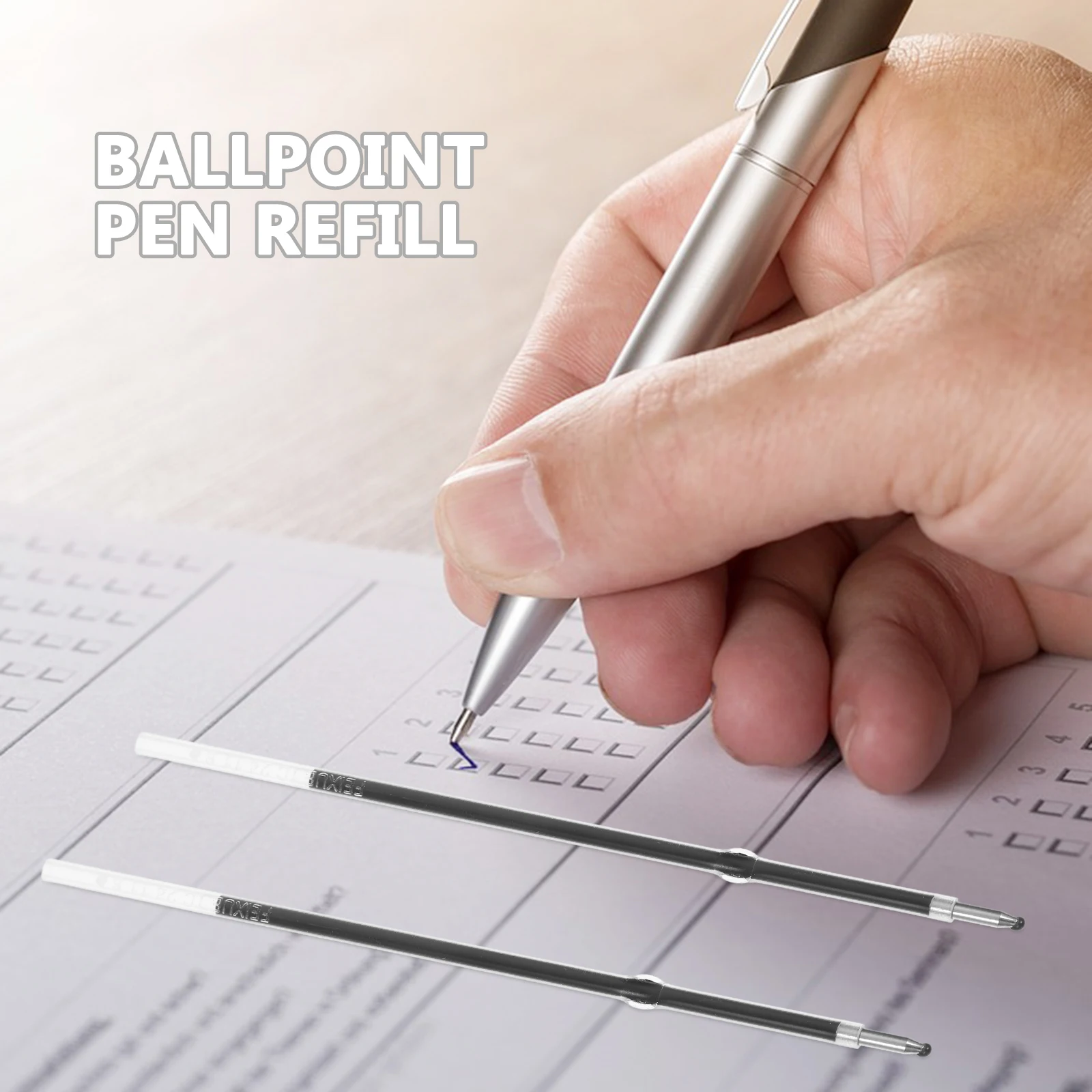 100Pcs 개폐식 볼펜 리필 블랙 0.7mm 중간 팁 스테인레스 스틸 팁 사무실 학교 용품