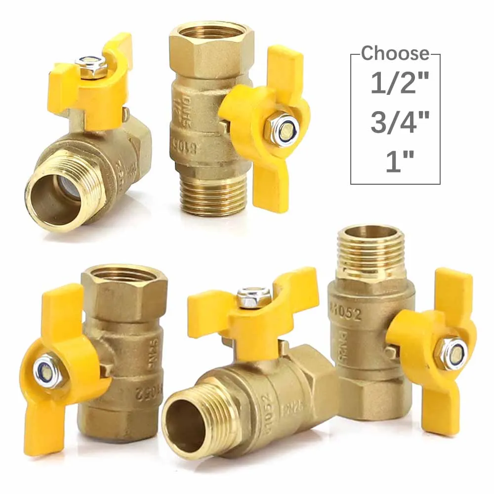

1/2" 3/4" 1" Female Male Thread Ball Valve Adapter Extender Stop Water Hose Coupling Joint Irrigation Garden Watering Accessorie