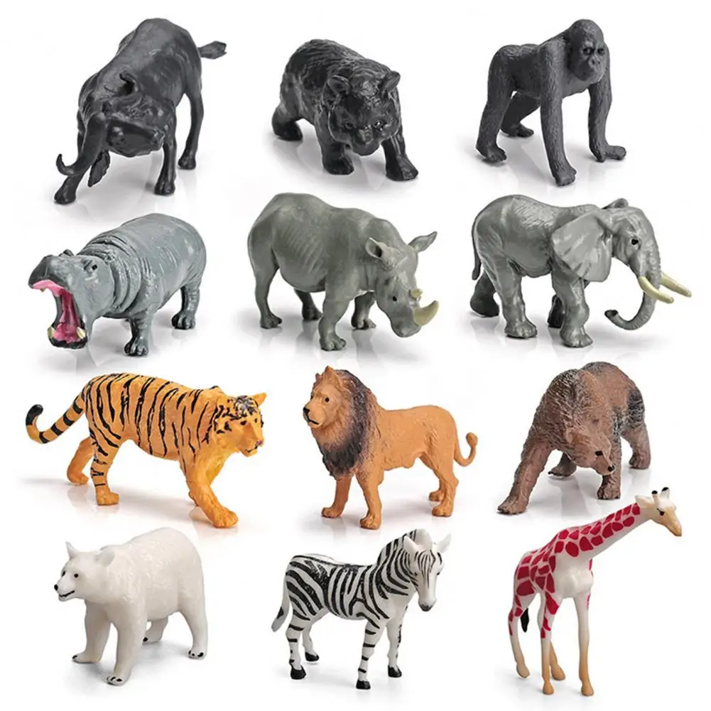 

Animal Figurines Realistic Wild Animal Static Model Figurines Hippo Zebra Elephant Giraffe Bear Diy for Simulated for Children