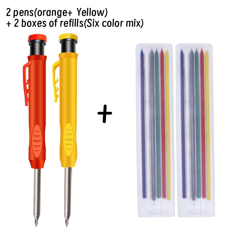 4 stücke 2,8mm Solide Zimmermann Bleistift Refill Tiefe Loch Markierung Bleistift Glasritzrades Refill Carpenter Glasritzrades Mechanische Holzbearbeitung Bleistift – Detail 1