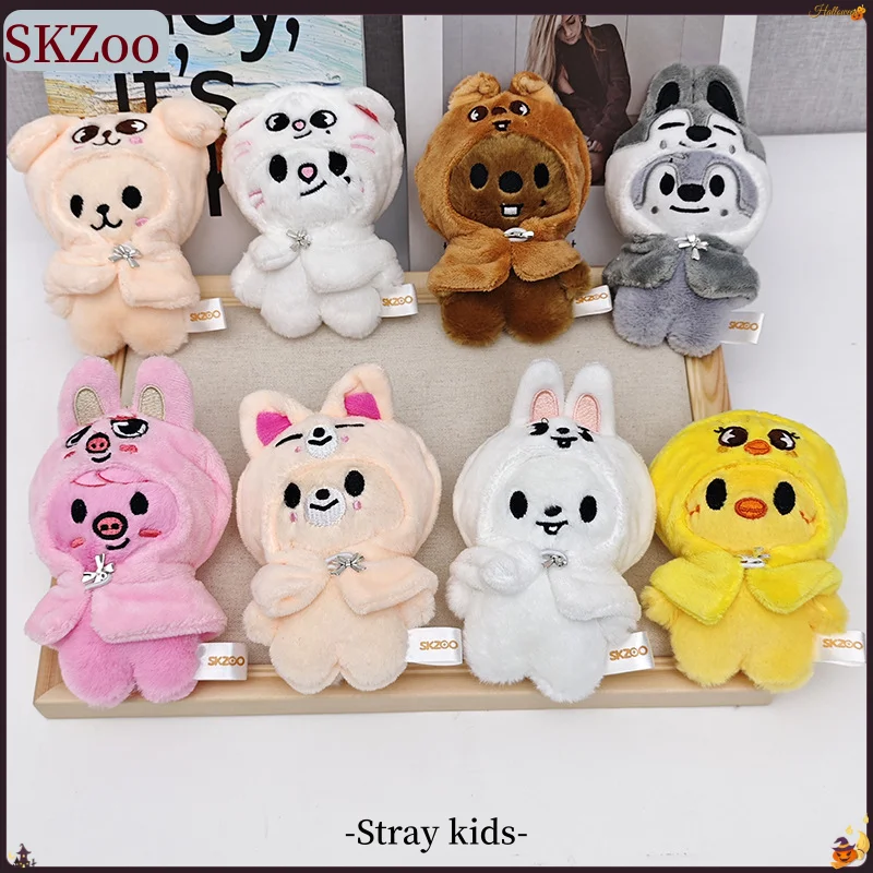 SKZOO 10cm Plush Keychain Stray FM Bean Eye Cloak Doll Mini Plush
