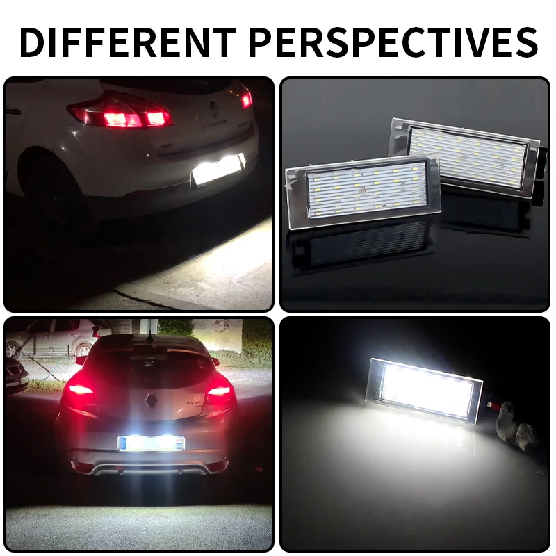 YANHAO Fanale Targa Posteriore A LED Per Renault (Clio, Megane, Laguna, Twingo) E Opel Movano - 18 SMD, Bianco Xenon 6000K, Antierrore (1 Pezzo) - 5