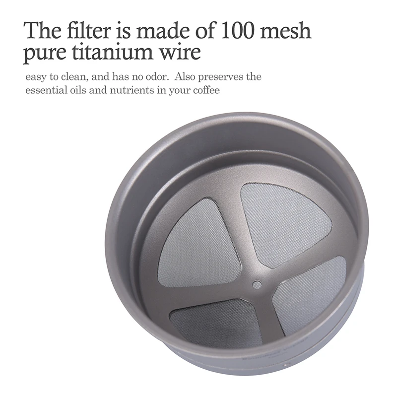 Boundless Voyage Titanium Coffee Mesh Filter Pour Over Paperless Reusable Dripper Holder titanium coffee filter