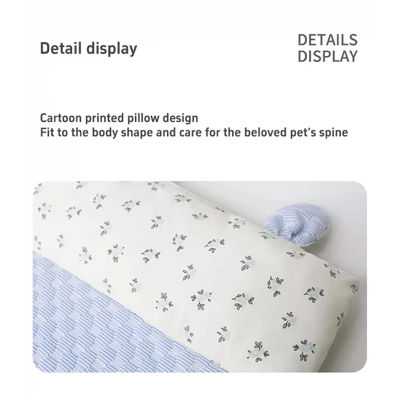Summer Cooling Dog Bed Mat Ice Silk Pet Sleeping Pad With Pillow Washable Non-Slip Pet Mat For Small Dog Cats Summer Heat Relief_voghion.com