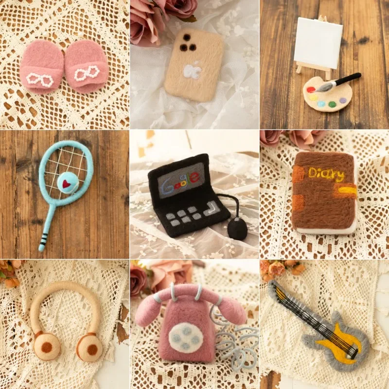 Puntelli per fotografia per neonati Mini libri da dottore in lana fatti a mano Decorazioni per computer telefonico per servizi fotografici in studio
