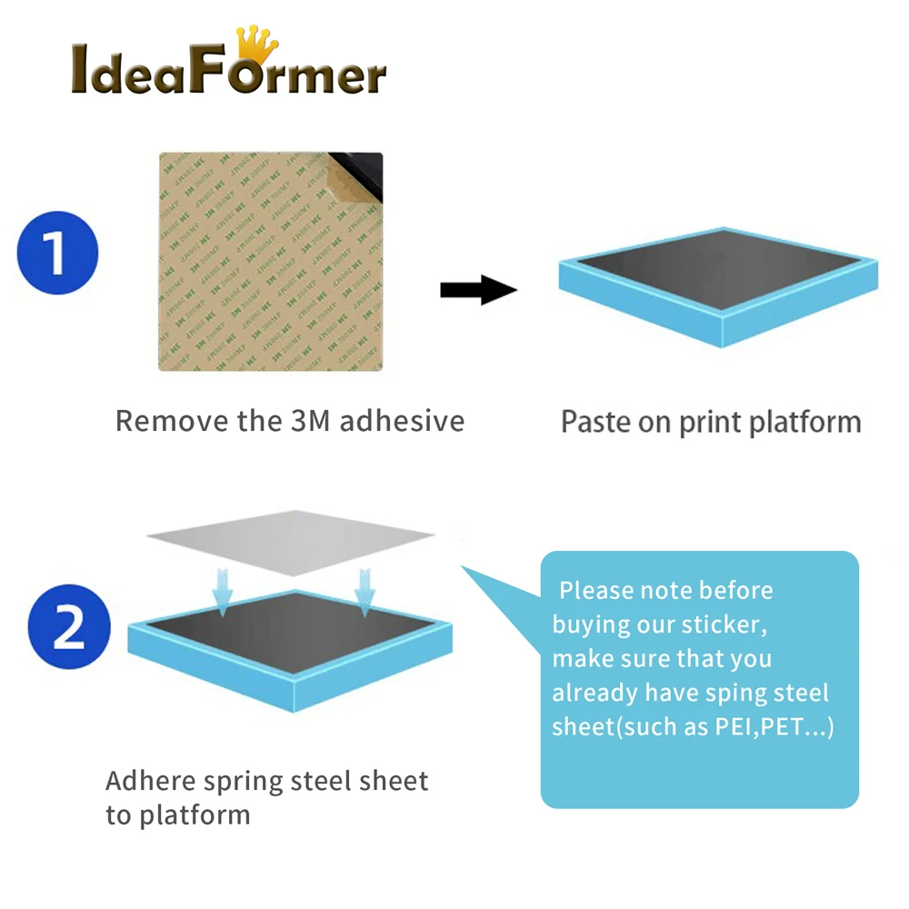 Base Magnética da Etiqueta com Adesivo 3m Fita da Placa da Construção Plataforma da Impressora 3d Cama Kp3s Ender 150 mm 180 mm 220 mm 235 mm 310 mm - Imagem 4