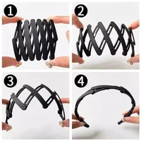 Simplicity Foldable Hairband for Women Solid Color Non-Slip Hair Wash Fashion Girl Headband Hair Accessories 3