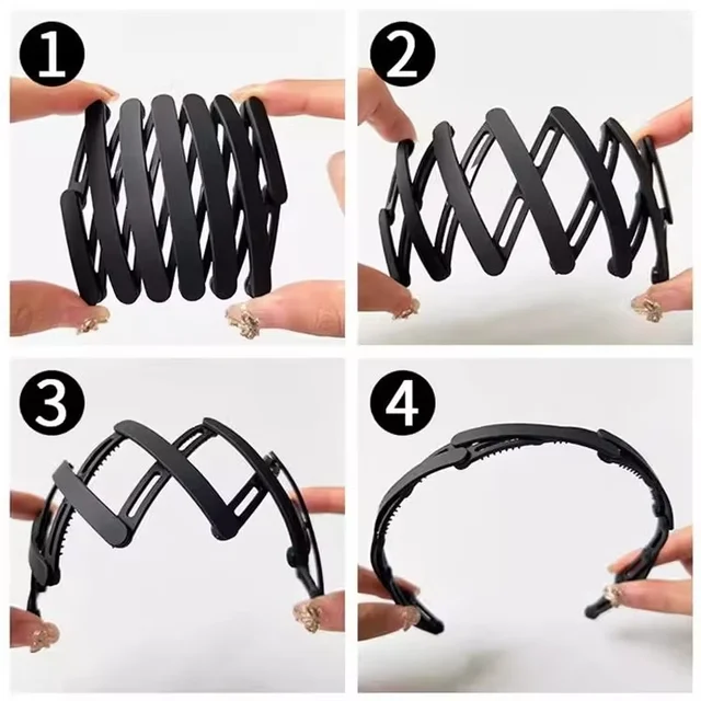 Simplicity Foldable Hairband for Women Solid Color Non-Slip Hair Wash Fashion Girl Headband Hair Accessories 3