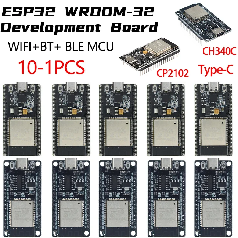 Scheda di sviluppo ESP32 WROOM-32 TYPE-C CH340C/ CP2102 WiFi + Bluetooth modulo Wireless Dual Core a bassissimo consumo energetico