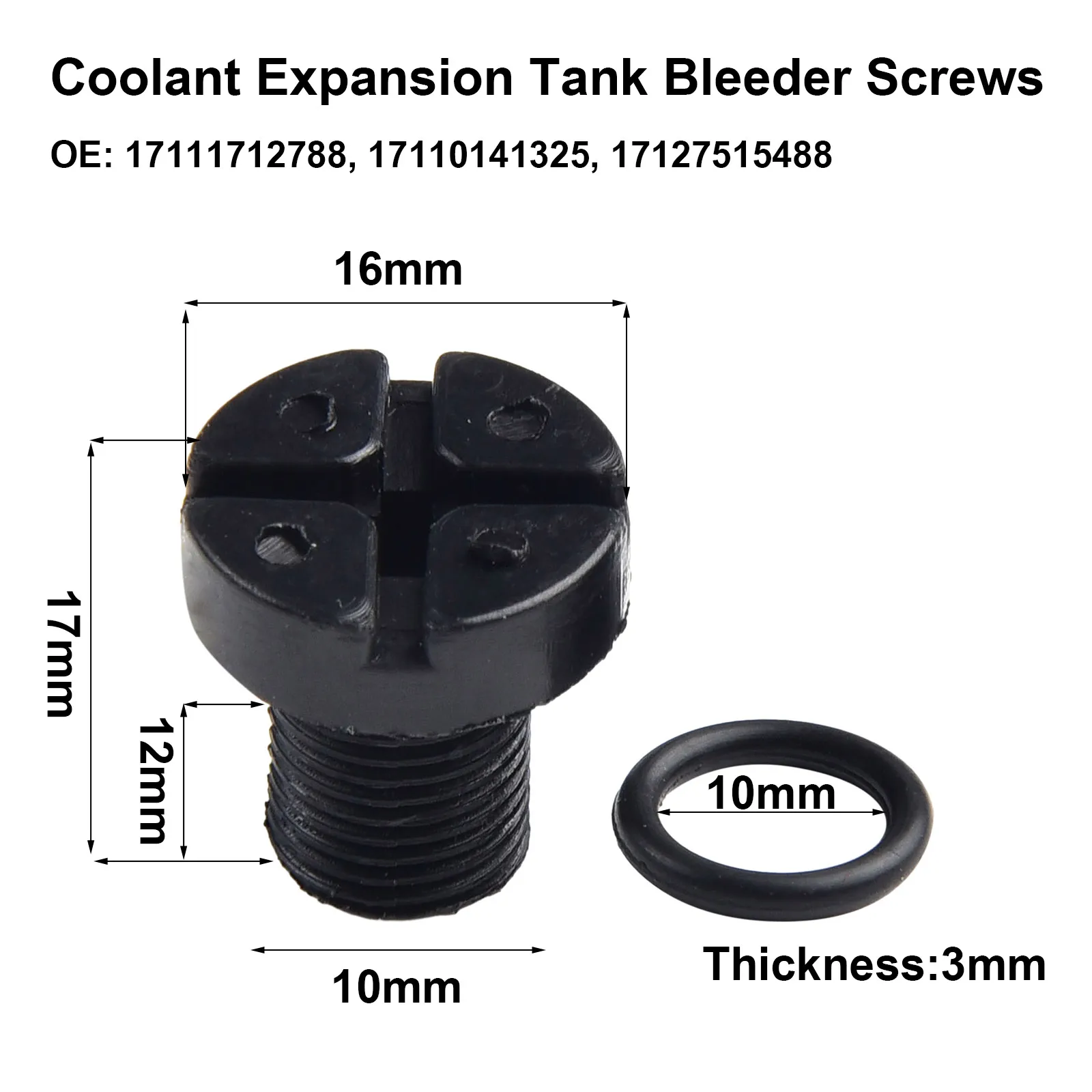 Upgraded Brass Radiator Coolant Expansion Tank Bleeder Screws - View #2