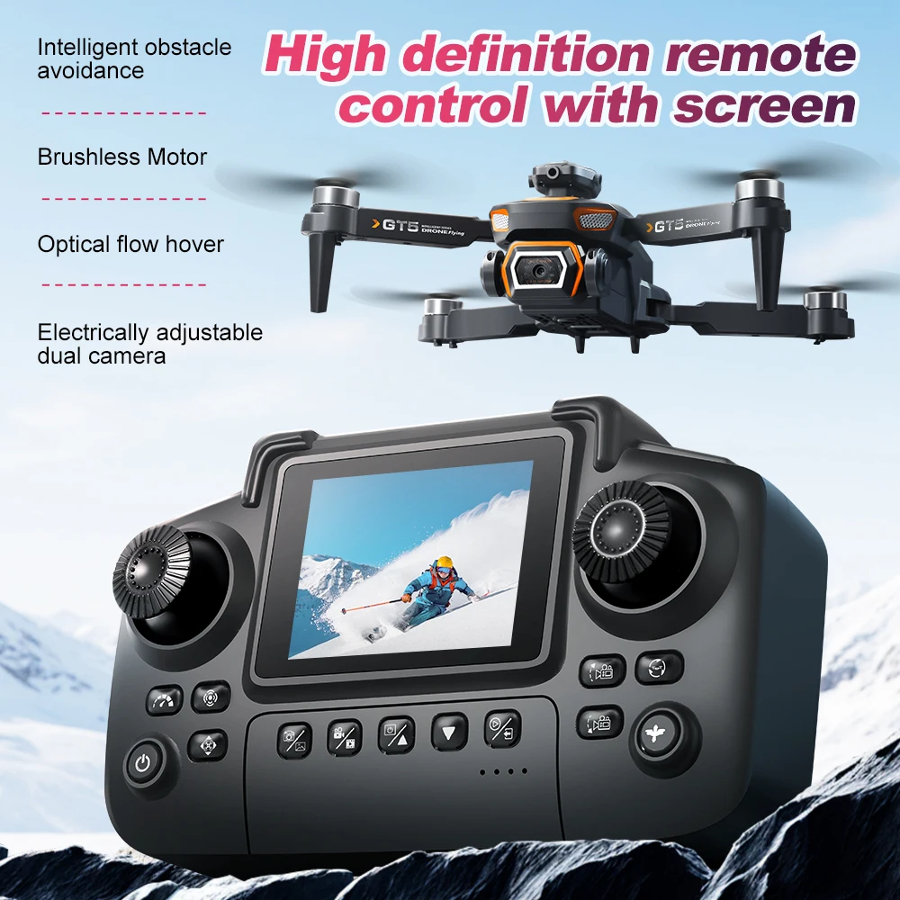 Drone LSRC GT5 8K en vol, capturant des images aériennes nettes.